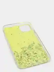 Желтый чехол пластиковый iPhone 11 Pro, 11 Pro Max, с блестками