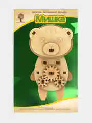 Алый eco Конструктор сборный детский деревянный, с шестеренками, 3+