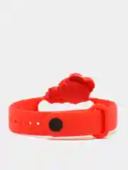Красный силиконовый ремешок Xiaomi Mi Band 3 и Band 4 "Мультяшки"