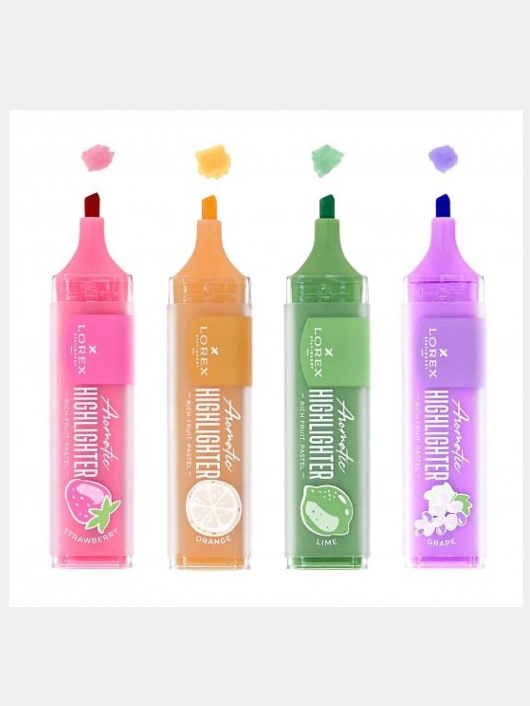 Набор текстовых маркеров ароматизированных, Lorex rich fruit Pastel, 1-3,5 мм, скошенный