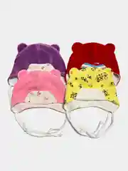 Шапочка с ушками из велюра, для новорожденных