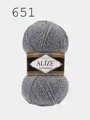 Серый меланж пряжа Alize Lanagold 51% Акрил 49% Шерсть 100г 240м (часть3)