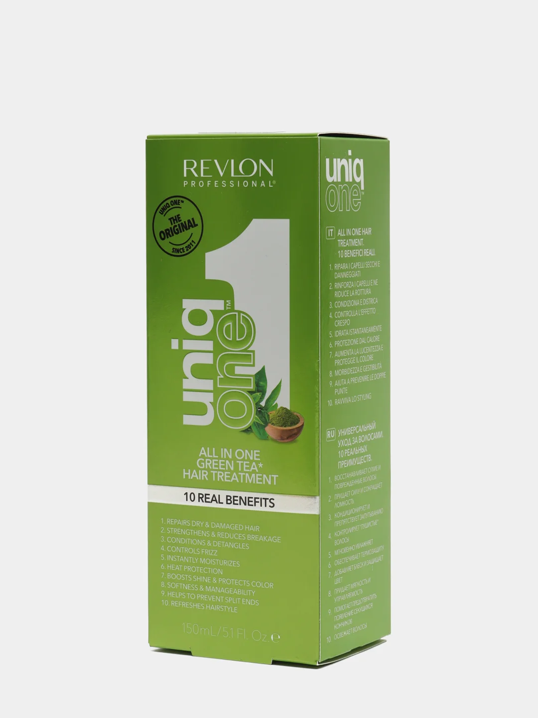 Маска-спрей несмываемая с ароматом зеленого чая Revlon Professional UNIQ ONE, 150 мл