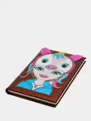 Аметистовый блокнот "Darvish", блестки с аппликацией "Девушка", 14*21см, 80л, 3 вида