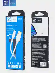 Белый кабель USB на Type-C "GFPower 06T", 1 метр, 2.4 A, ПВХ