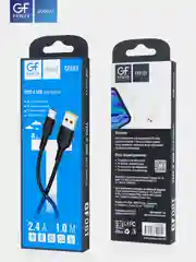 Черный кабель USB на Type-C "GFPower 06T", 1 метр, 2.4 A, ПВХ