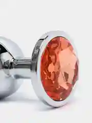 Оранжевый анальная пробка, металлическая, 3 размера