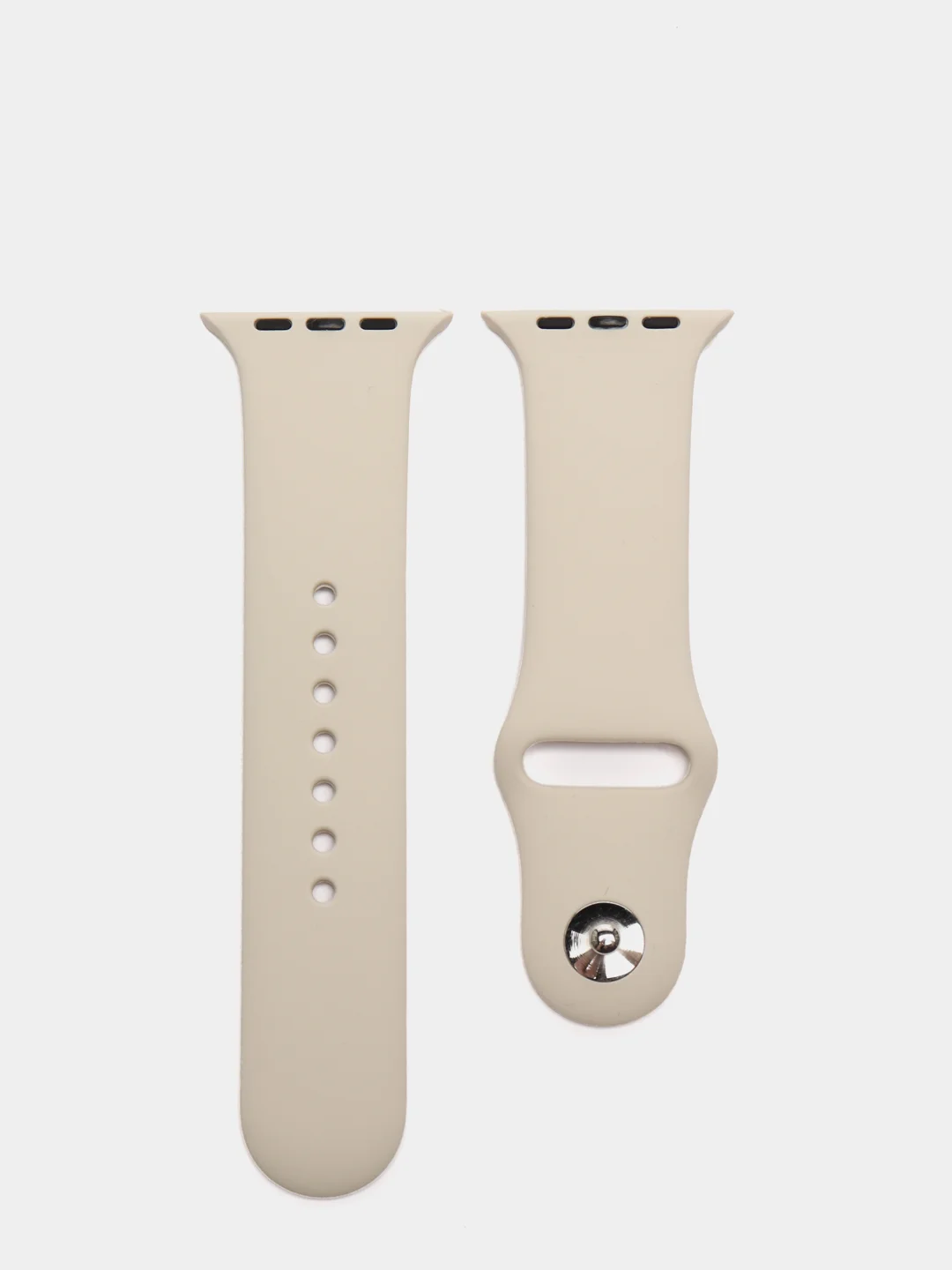 Серебряный спортивный силиконовый ремешок для Apple Watch 1/2/3/4/5 размер 42-44