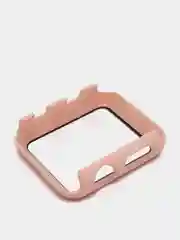 Розовый ремешок на часы Apple Watch силиконовый с накладкой