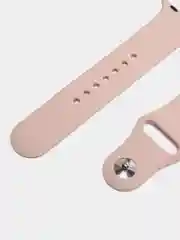 Розовый ремешок на часы Apple Watch силиконовый с накладкой