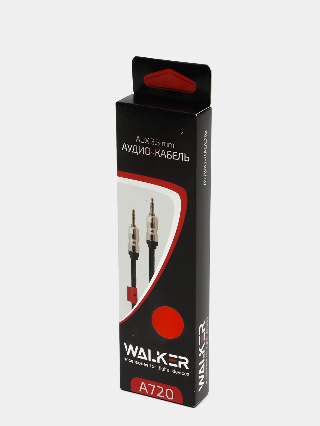 Красный аудио кабель AUX WALKER WCA - 720 в матерчатой обмотке