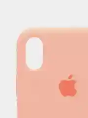 Бежевый защитный силиконовый чехол для iPhone XR с яблоком