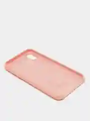 Бежевый защитный силиконовый чехол для iPhone XR с яблоком