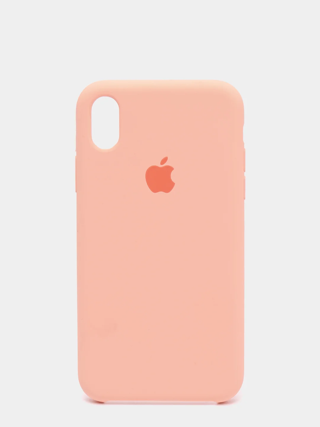 Бежевый защитный силиконовый чехол для iPhone XR с яблоком