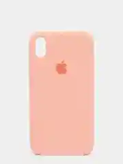 Бежевый защитный силиконовый чехол для iPhone XR с яблоком