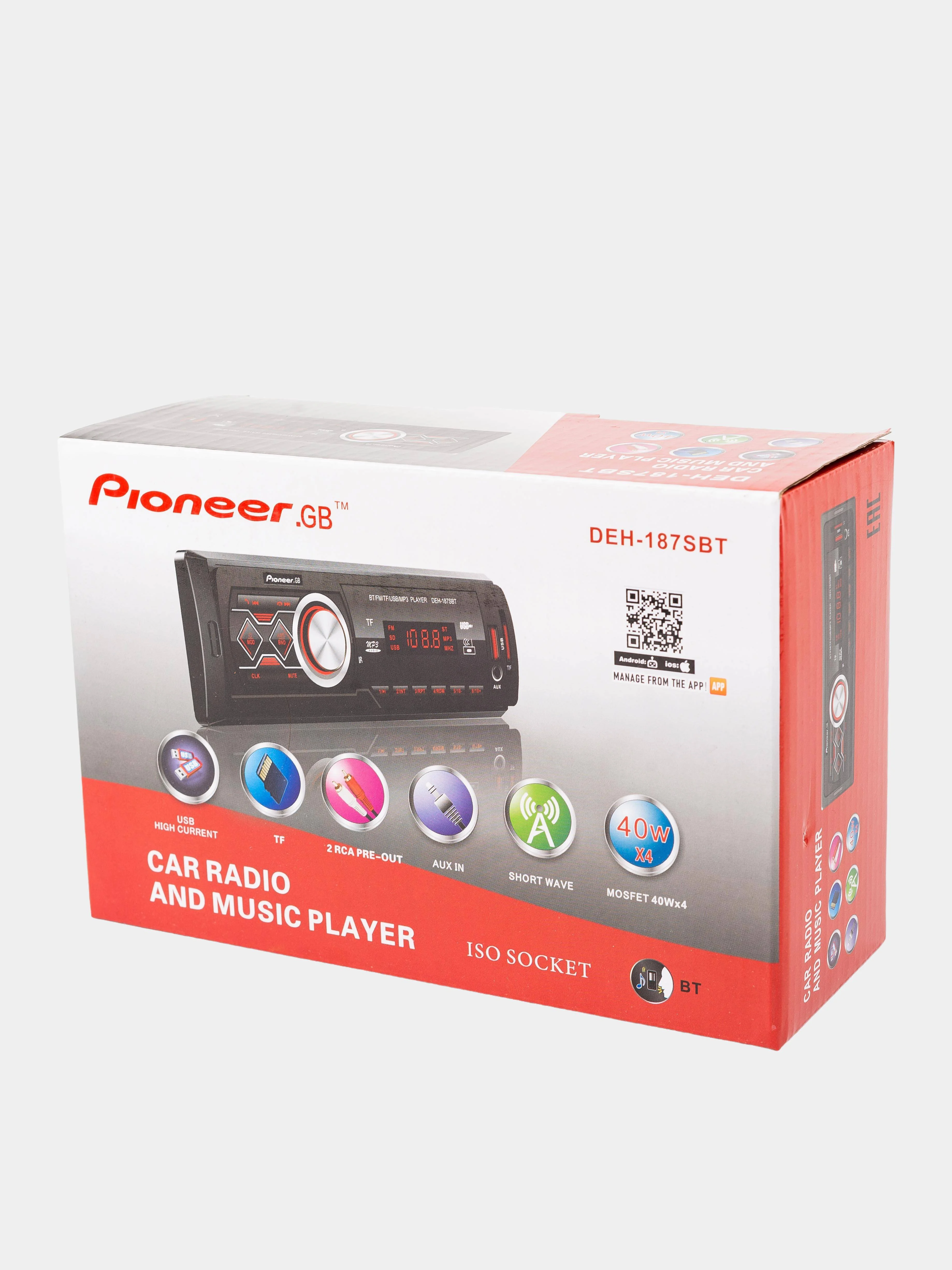 Автомагнитола Pioneer.GB DEH-187SBT Bluetooth, USB