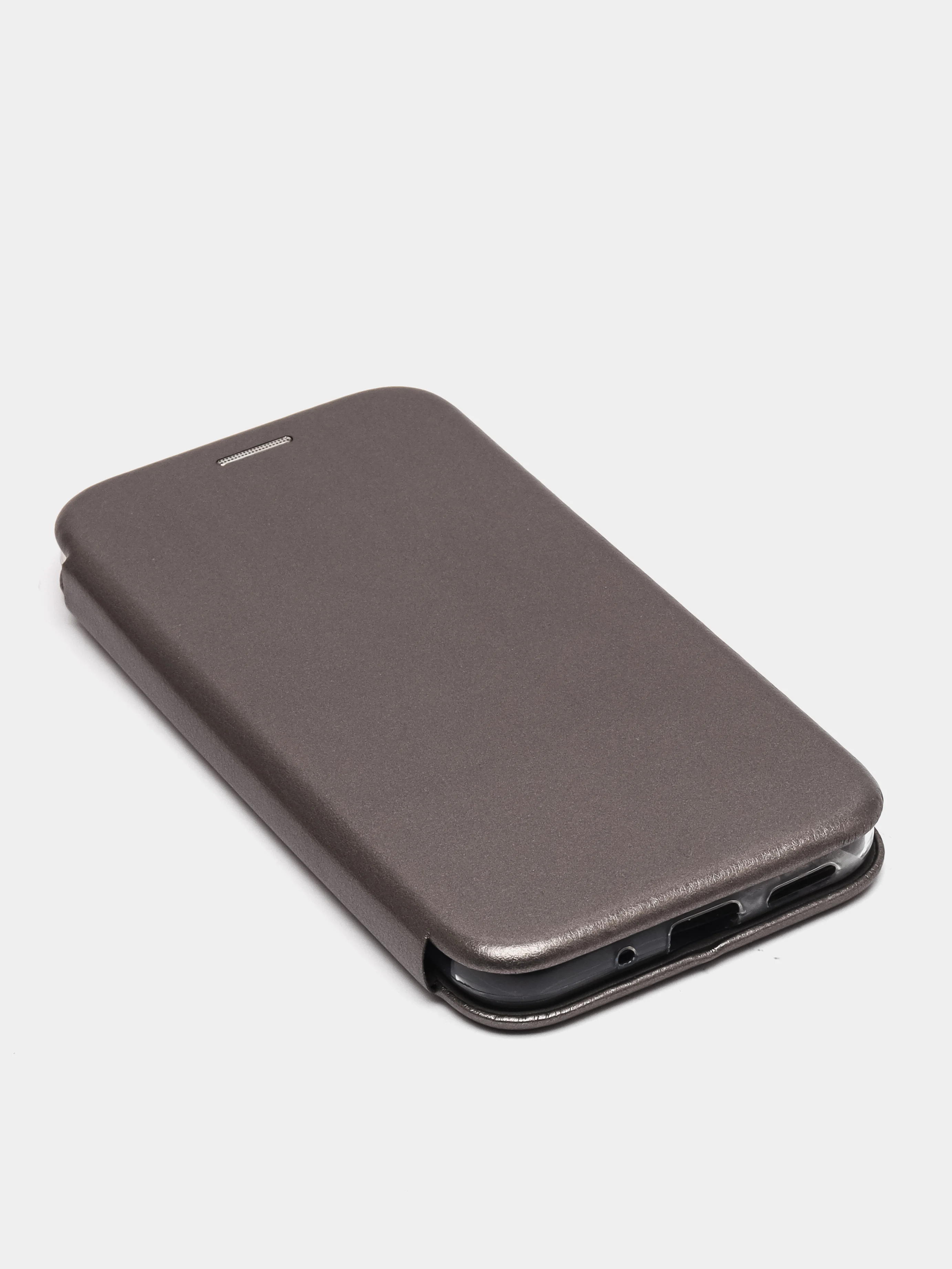 Серебряный чехол-книжка для Honor 8S / 8S Prime / Huawei Y5 2019, Хонор 8С, 8С Прайм, Хуавей У5 2019