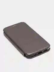 Серебряный чехол-книжка для Honor 8S / 8S Prime / Huawei Y5 2019, Хонор 8С, 8С Прайм, Хуавей У5 2019