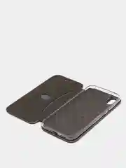 Серебряный чехол-книжка для Honor 8S / 8S Prime / Huawei Y5 2019, Хонор 8С, 8С Прайм, Хуавей У5 2019
