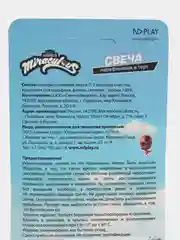 Парафиновая свеча в торт цифра 0 "Леди Баг и Супер-Кот", в блистере