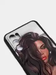 Коричневый чехол с ярким рисунком/принтом на Oppo A16 (Оппо А16)
