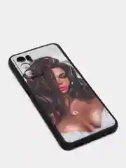 Коричневый чехол с ярким рисунком/принтом на Oppo A16 (Оппо А16)