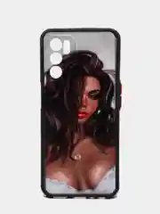 Коричневый чехол с ярким рисунком/принтом на Oppo A16 (Оппо А16)