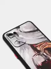 Бордовый чехол с ярким рисунком/принтом на Oppo Reno 6 4G (Reno6) Оппо Рено6