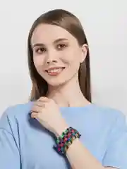 Браслет широкий плетеный металлический, 20 см / Браслет женский / Браслет широкий
