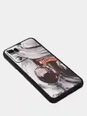 Бордовый чехол с ярким рисунком/принтом на Oppo A16 (Оппо А16)