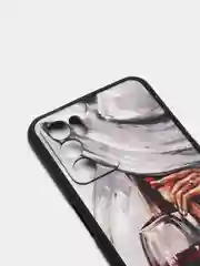 Бордовый чехол с ярким рисунком/принтом на Oppo A16 (Оппо А16)