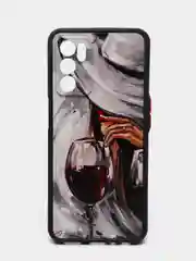 Бордовый чехол с ярким рисунком/принтом на Oppo A16 (Оппо А16)