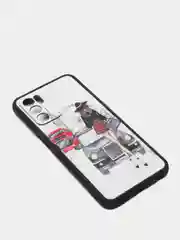 Белый чехол с ярким рисунком/принтом на Oppo A16 (Оппо А16)