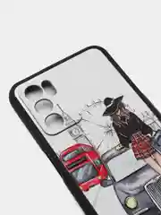 Белый чехол с ярким рисунком/принтом на Oppo A16 (Оппо А16)