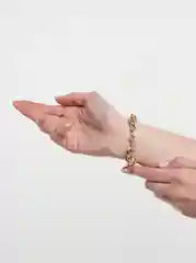 Золотой браслет с искусственным жемчугом, 3 штуки