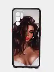 Коричневый чехол с ярким рисунком/принтом на Oppo Reno 6 4G (Reno6) Оппо Рено6