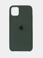 Тёмно-зелёный чехол для iPhone 11 силиконовый, с логотипом