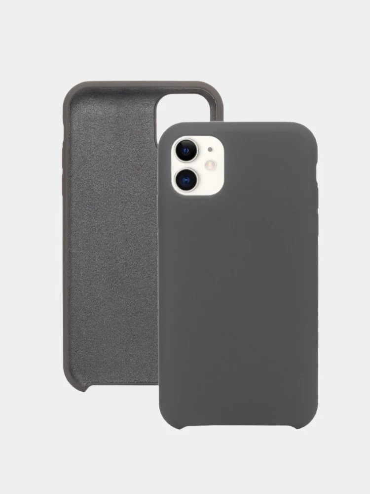 Серый чехол на iPhone 7 Plus, 8 Plus, X, XS, XR, 11, 11 Pro Max, 12 Pro, Pro Max