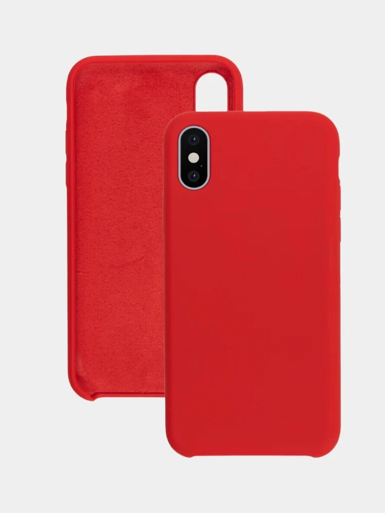 Красный чехол на iPhone 7 Plus, 8 Plus, X, XS, XR, 11, 11 Pro Max, 12 Pro, Pro Max
