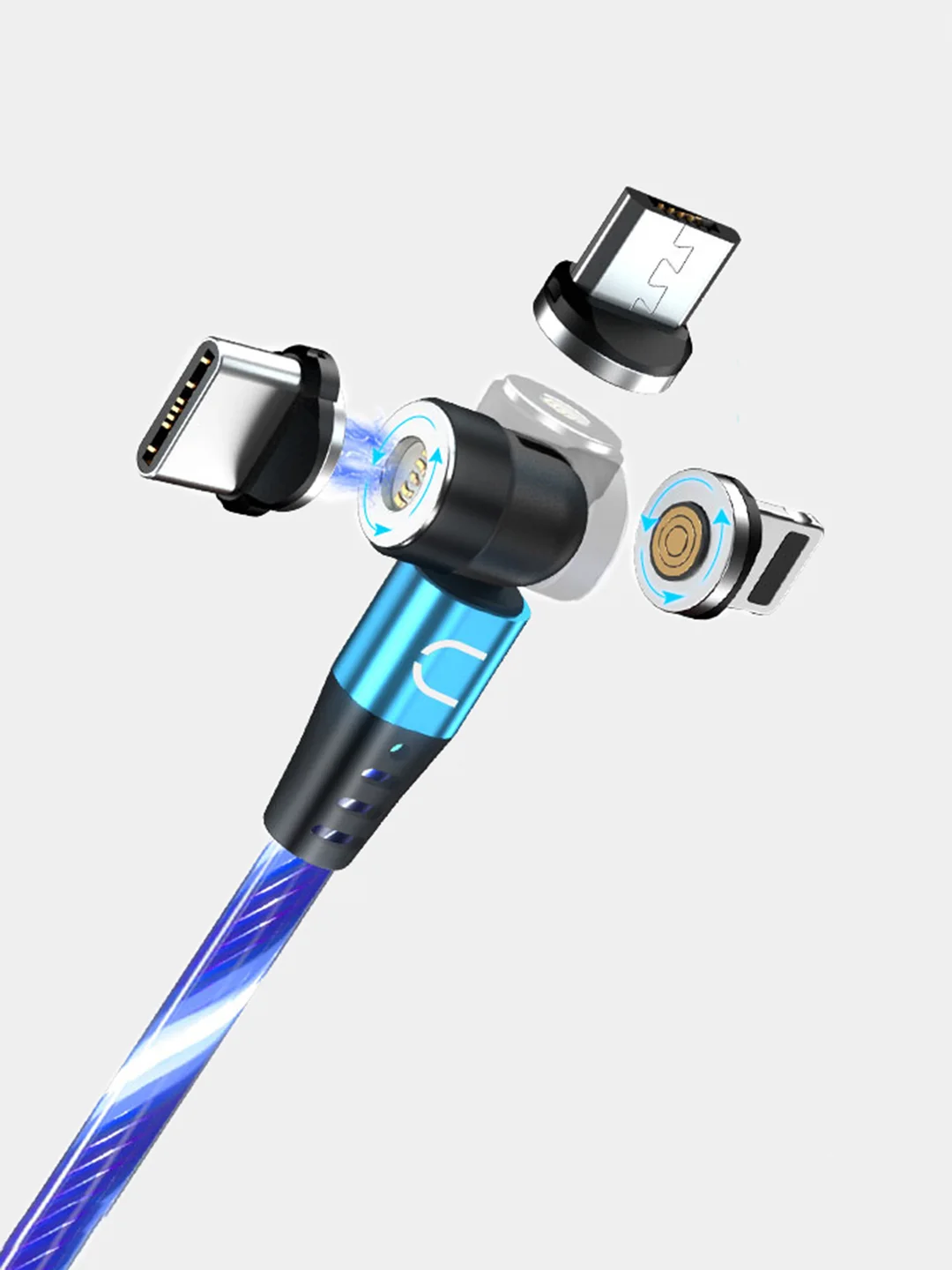 Кабель магнитный светящийся CharGuide Lumine QC 3.0, для быстрой зарядки и передачи данных