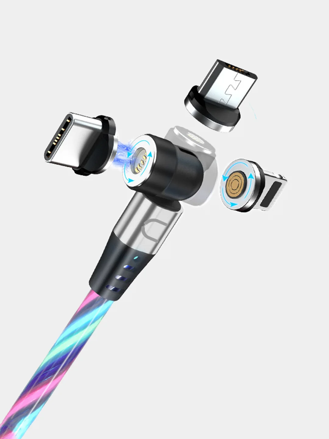 Кабель магнитный светящийся CharGuide Lumine QC 3.0, для быстрой зарядки и передачи данных