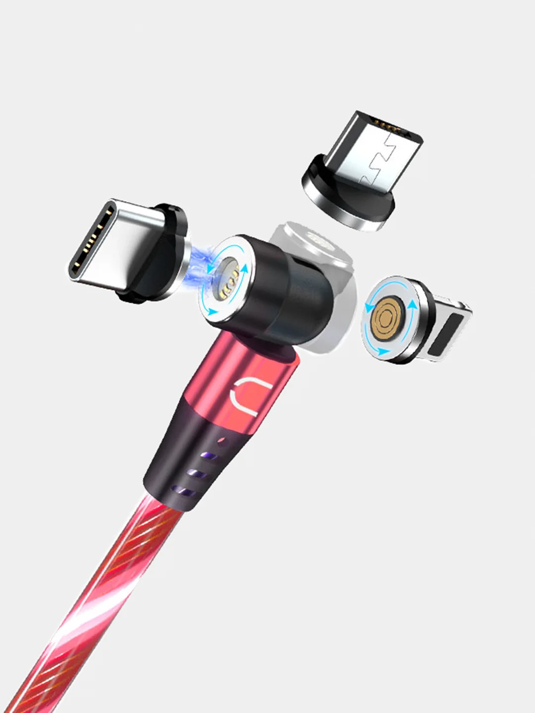 Кабель магнитный светящийся CharGuide Lumine QC 3.0, для быстрой зарядки и передачи данных