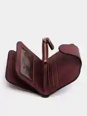 Бордовый кошелек женский из замшевой эко-кожи