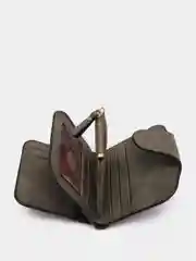 Хаки кошелек женский из замшевой эко-кожи