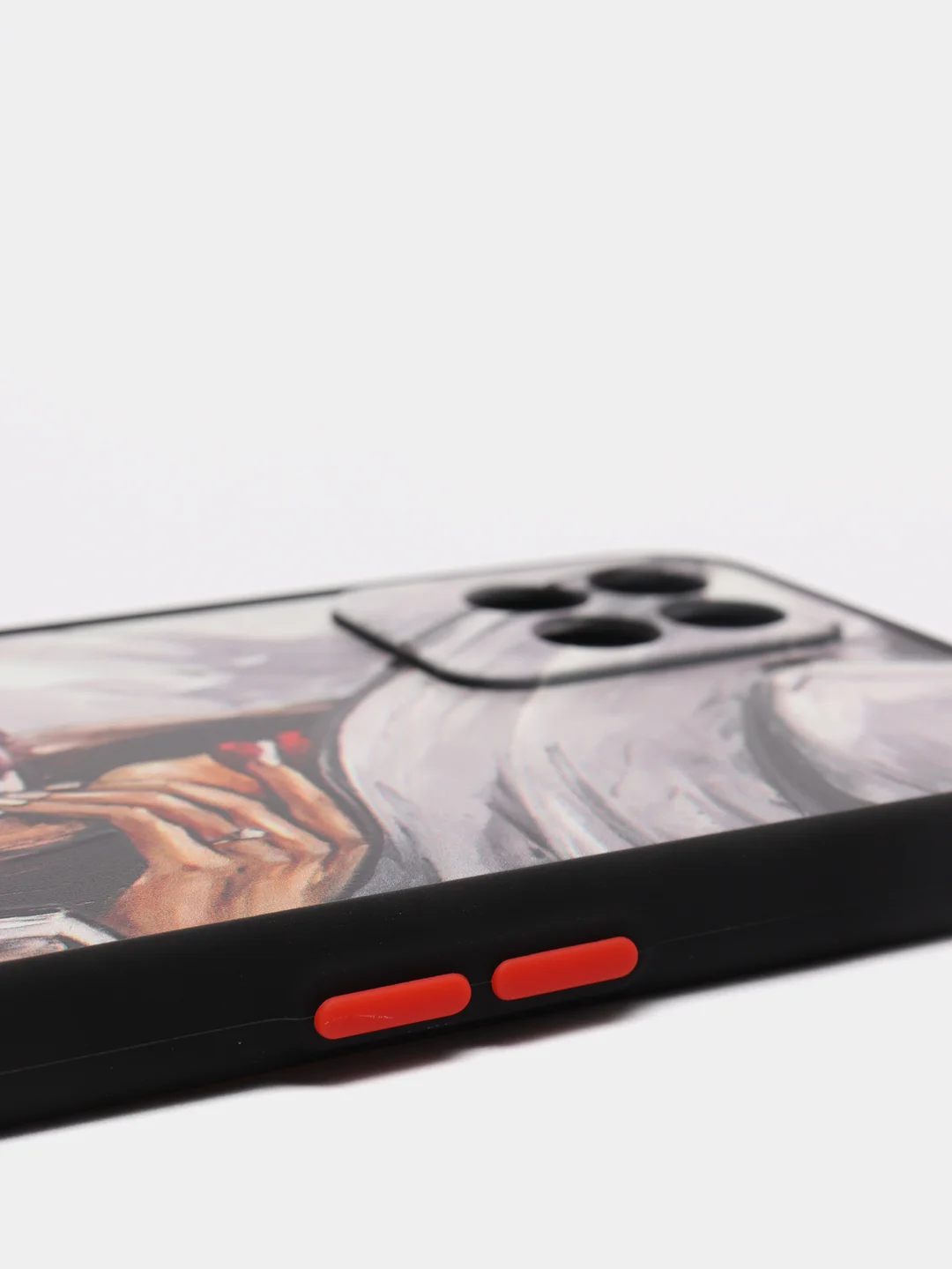 Бордовый чехол с рисунком на Realme 8i и Realme Narzo 50 4G (Реалми 8i и Реалми Нарзо 50 4G)