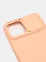 Кораллово-розовый чехол матовый силиконовый с защитой для камеры Iphone 12 ProMax