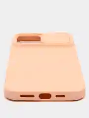 Кораллово-розовый чехол матовый силиконовый с защитой для камеры Iphone 12 ProMax