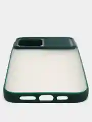 Зеленый чехол матовый силиконовый с защитой для камеры Iphone 12 ProMax