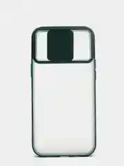 Зеленый чехол матовый силиконовый с защитой для камеры Iphone 12 ProMax
