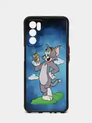 Синий чехол с ярким рисунком/принтом на Oppo A16 (Оппо А16)